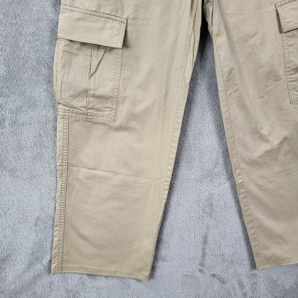 Levis 94 Baggy Cargo Pants Womens Tan Size 27 Straight Leg 90s Y2k Pockets - Picture 2 of 14